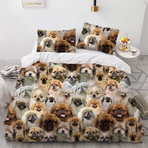 Vista 7 de Juego de funda de edredón de Malinois belga, juego de ropa de cama decorativo de 3 piezas con 2 fundas de almohada, funda de edredón suave, juego