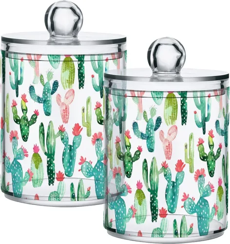 Vista 16 de Juego de 2 dispensadores de bastoncillos de algodón de mármol turquesa, recipiente de almacenamiento para baño, tapa de plástico acrílico, frasco