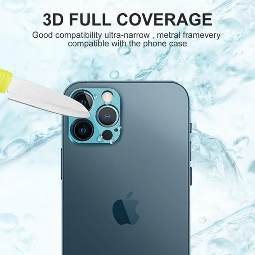 Vista 6 de Suoman [Paquete de 3] Protector de lente de cámara para iPhone 12 Pro Max de 6.7 pulgadas con protección de marco de aleación de aluminio