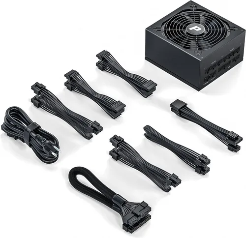 Vista 7 de Fuente de alimentación de 1000 W 80+ Gold completamente modular PSU, ATX 3.0 y PCIE 5.0, ES1000