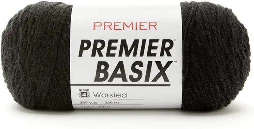 Vista 47 de Premier Yarns Basix, hilo de estambre sólido, hecho de acrílico, hilo ideal para ganchillo y tejido, color blanco, 359 yardas