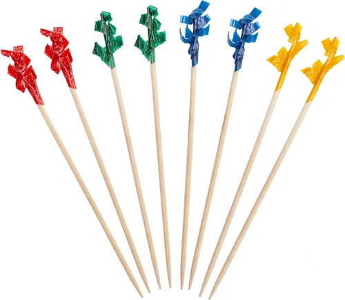 Vista 10 de GUSTO Paquete de 100 palillos de madera de 3 pulgadas, brochetas de bambú, palillos de dientes para cócteles, parrilla, aperitivos, frutas, barbacoa