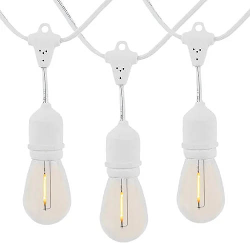 Vista 10 de Novelty Lights Tira de luces LED para patio al aire libre de 48 pies, color negro (Black Wire)