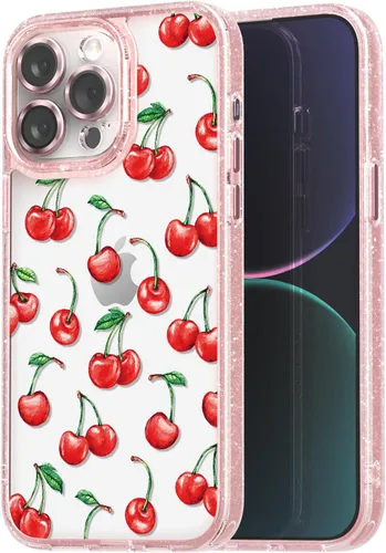 Vista 109 de Compatible para iPhone 13 Funda Bonita Estética - Funda para Teléfono Rosa con Purpurina con Protector de Cámara - Diseño de Cubierta