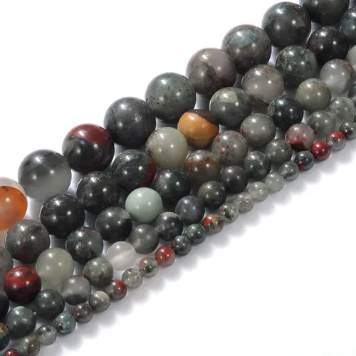 Vista 2 de Cuentas de piedra de sangre africana natural de 0.236 pulgadas, cuentas de piedras preciosas coloridas para hacer joyas, regalos para mujeres
