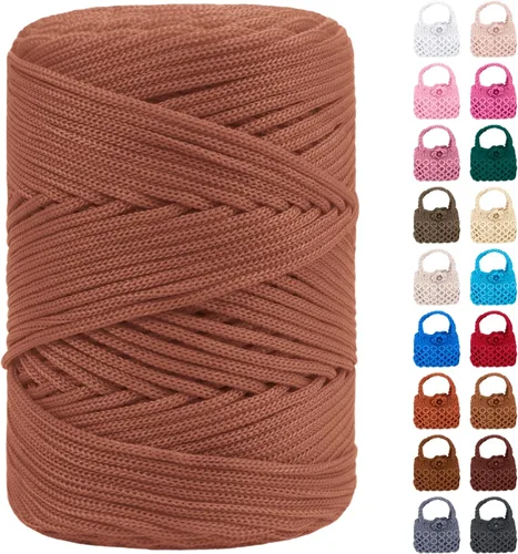 Vista 29 de Cordón de macramé de poliéster de 1/8 pulgadas x 169 metros, cordón de macramé trenzado de polipropileno, hilo de poliéster para tejer bolsos