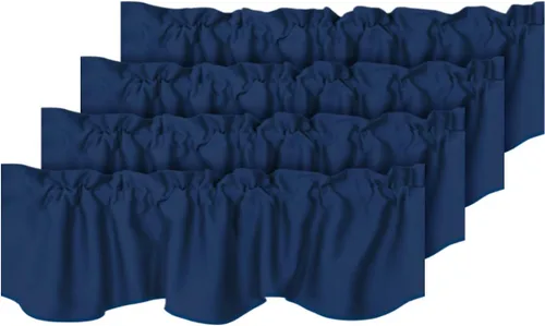 Vista 13 de H.VERSAILTEX - Cenefa de cortina opaca para ventanas de cocina, sala de estar/baño, para protección de la privacidad y decoración, con bolsillo