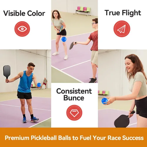 Vista 2 de Fizzazzle Indoor Pickleball Balls - 4/6 Pack 26 Holes - USAPA Standard - High Resilience & Durability Blue Balls