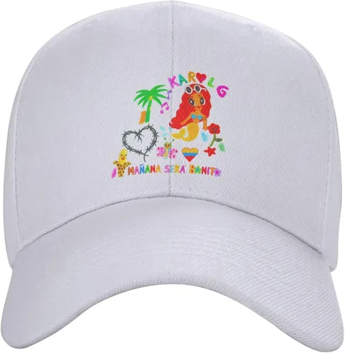 Vista 3 de TIANMEIJIA Manana sera Bonito Sombrero Karols G Gorra de béisbol ajustable Unisex Sombrero de concierto Sombrero Hip Hop, blanco9