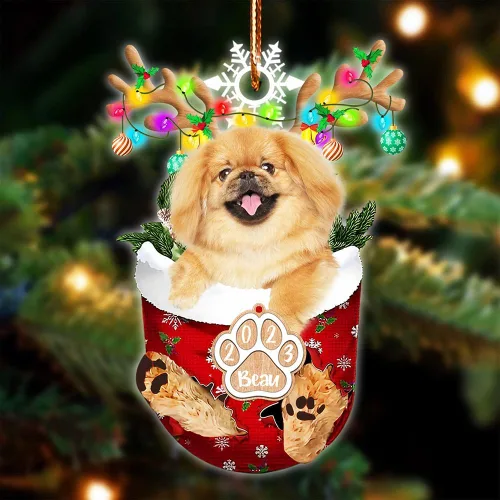 Vista 96 de NAZENTI Adorno Navideño de Bolsillo Personalizado de Affenpinscher en la Nieve, Adorno de Forma Acrílica de Perro, Adorno de Navidad 2023, Adorno