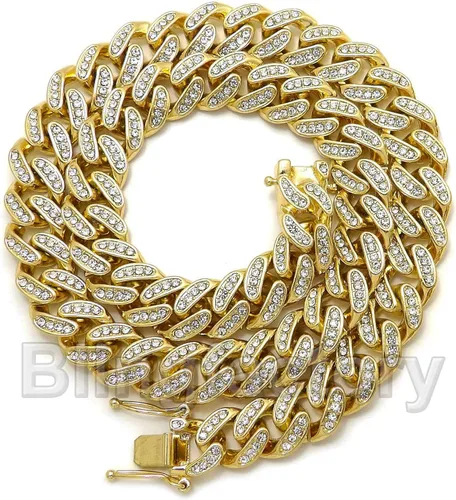 Vista 6 de Blingfactory - Collar con colgante de Santa Bárbara de hip hop, 0.472in, 18.0in