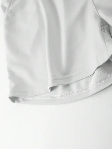Vista 4 de Floerns Pantalones cortos de entrenamiento con estampado gráfico de letras y cintura con cordón para hombre