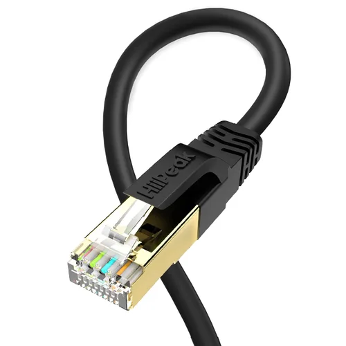 Vista 9 de HiiPeak Cable Ethernet Cat8 de 1 pie, para interiores y exteriores, alta velocidad, 26 AWG Cat8, cable LAN de red Cat8 de 2000 Mhz, 40 Gbps con Negro