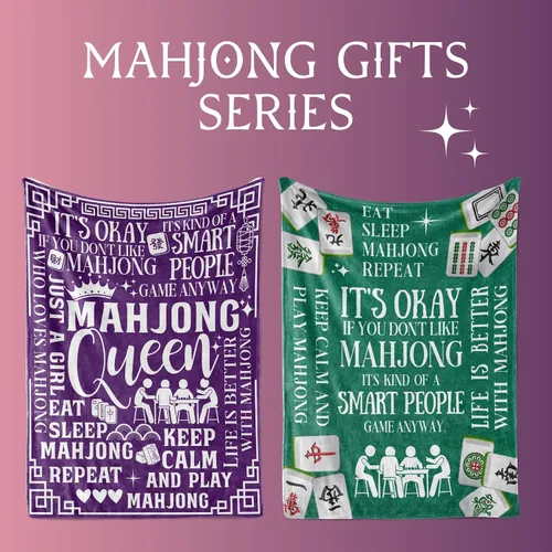 Vista 7 de Huglanket Mahjong - Regalos para mujer, divertida manta de franela Mahjong para amantes de Mahjongg, 50 x 65 pulgadas, agradable a la piel, manta