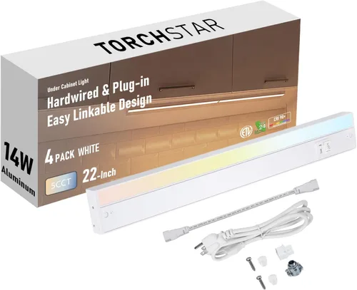 Vista 11 de TORCHSTAR Paquete de 2 luces LED 5CCT de 8 pulgadas para debajo del Blanco