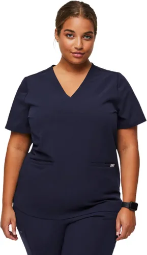 Vista 7 de FIGS Casma Scrub Tops para mujer ajuste clásico 3 bolsillos elástico en cuatro direcciones antiarrugas para mujer
