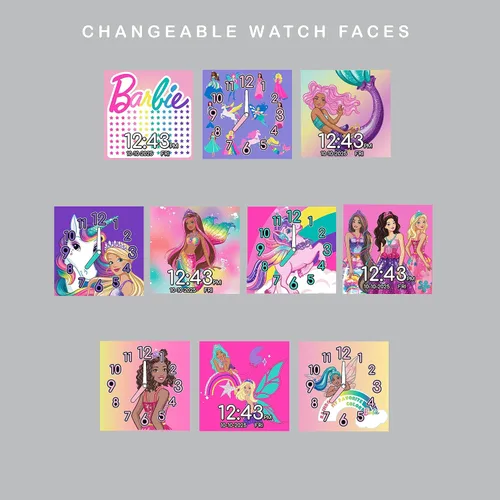 Vista 4 de Accutime Barbie - Reloj inteligente para niños con pantalla táctil de aprendizaje educativo, juguete para niñas, niños, niños pequeños, cámara