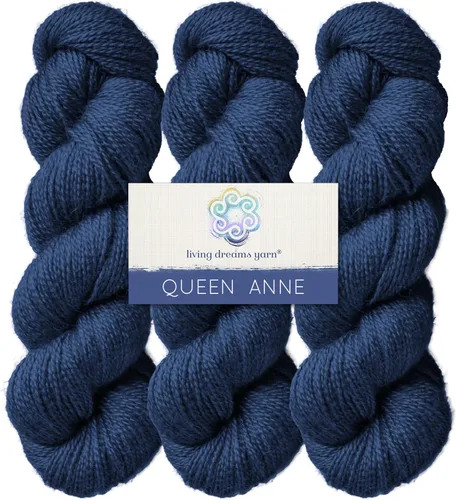 Vista 28 de Living Dreams Queen Anne LACE - Ovillo de lana 100% suave y lujosamente suave, color azul Arándano