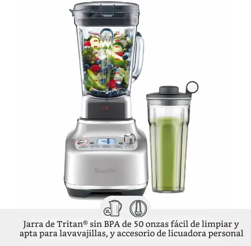 Vista 4 de Breville BBL920BST Super Q Licuadora de Grado Comercial para el Hogar, Acero Inoxidable Negro