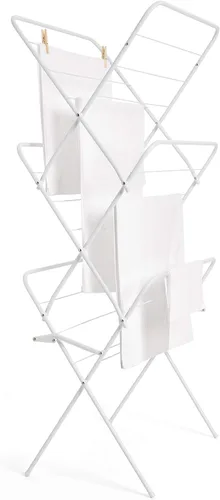 Vista 6 de Rayen Perchero vertical de 24.0 x 172.4 x 17.5 in Fácil de plegar Área de colocación de 45.9 ft con sistema de bloqueo de piernas con topes