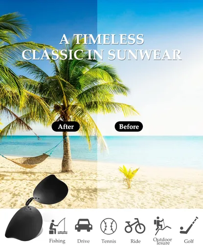 Vista 5 de Konohan 10 pares de lentes de sol polarizados con clip para gafas graduadas, abatibles para mujeres y hombres, protección UV, como se ve en las fotos