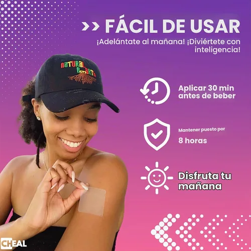 Vista 3 de Paquete de 5 parches de recuperación para fiestas, fórmula de reposición natural para mejores mañanas Antes de beber
