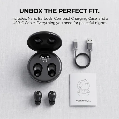 Vista 7 de Auriculares para dormir de lado, ultra mini auriculares inalámbricos Bluetooth 5.4 para dormir, tapones para los oídos ocultos que reducen el ruido