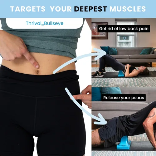 Vista 2 de Thrival - Herramienta de liberación muscular completamente ajustable para psoas, flexor de cadera, espalda, glúteo, iliaco y cuello para liberación