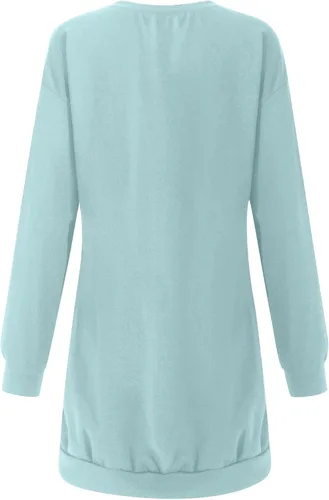 Vista 6 de Vestido de Halloween para mujer 2022, casual, color liso, manga larga, cuello redondo, bolsillo