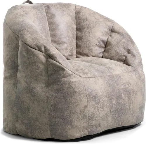 Vista 11 de Big Joe Milano - Silla de Puf con Cuero Montana Negro Vibe