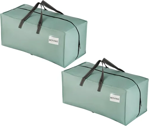 Vista 46 de VENO Paquete de 2 bolsas de mudanza, correas de mochila, mudanza, cajas de almacenamiento universitario, con tapas, resistentes, extragrandes, asas