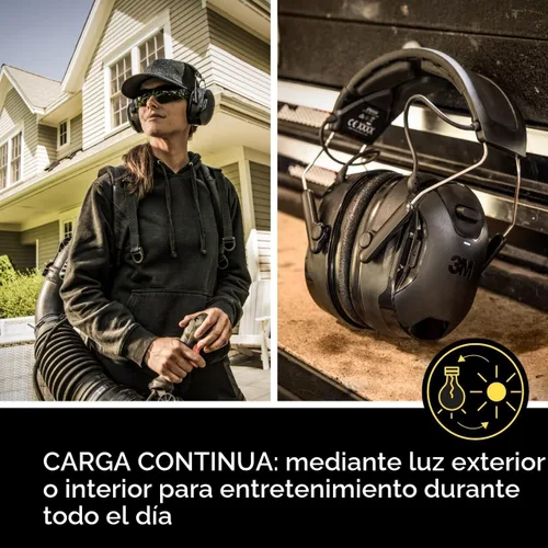 Vista 2 de 3M WorkTunes Connect + Protector auditivo solar inalámbrico con tecnología Bluetooth, protección auditiva Bluetooth con una