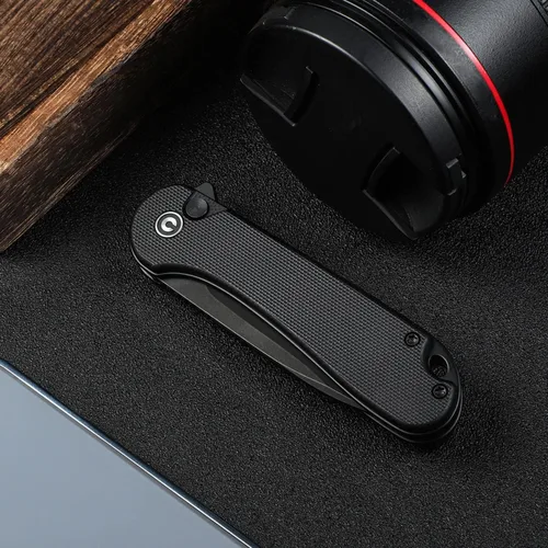 Vista 2 de CIVIVI Elementum II - Navaja de bolsillo plegable, hoja de acero Nitro-V de 2.96 pulgadas, mango G10, cuchillo utilitario con clip de bolsillo Negro