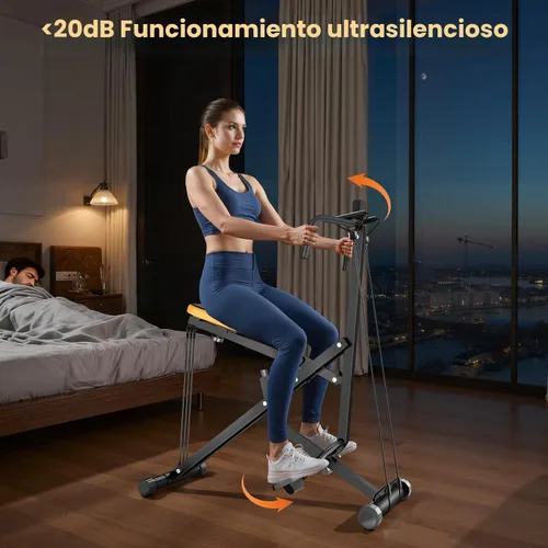 Vista 5 de OWLSKY - Máquina de remo y sentadillas para entrenamiento en casa, plegable con asistencia para sentadillas y entrenador de remo con monitor LCD, 3