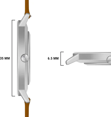 Vista 3 de Larsen & Eriksen Essentiel Reloj de pulsera analógico minimalista de cuarzo 1.378in Resistencia al agua 5 ATM Diseño danés Ensamblado a mano