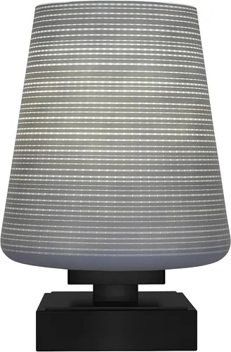 Vista 3 de Toltec Lighting Luna Accent - Lámpara de mesa, acabado grafito, cristal cuadrado de burbujas ahumadas de 3.5 pulgadas