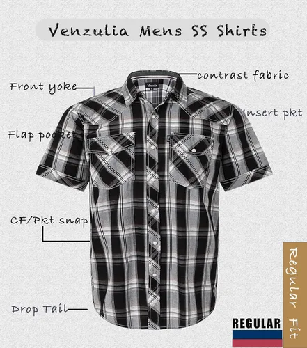 Vista 2 de Camisa casual de manga corta con dos bolsillos para hombre