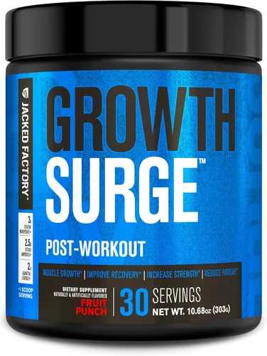 Vista 9 de Jacked Factory Growth Surge Creatine Post Workout con L-Carnitina - Creador muscular diario y suplemento de recuperación con monohidrato