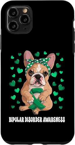 Vista 11 de Funda de concientización sobre el trastorno bipolar del guerrero superviviente de la cinta verde para iPhone 14