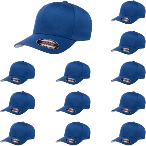 Vista 116 de Gorra de béisbol Flexfit Wooly Combed Premium de 6 paneles estructurada Ajuste elástico Paquete al por mayor disponible Negro