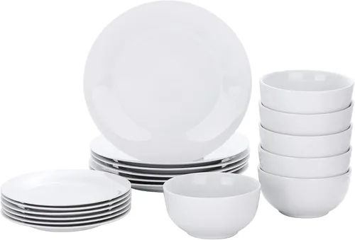 Vista 27 de VEWEET Annie - Vajilla de porcelana para 6 personas, 30 piezas, con platos y tazones, incluyendo cena, postre, sopa, tazas y platillos