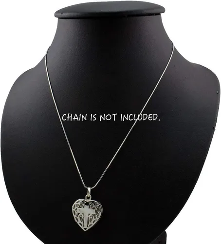 Vista 3 de WithLoveSilver - Colgante de plata de ley 925 con forma de corazón y filigrana, Plata esterlina