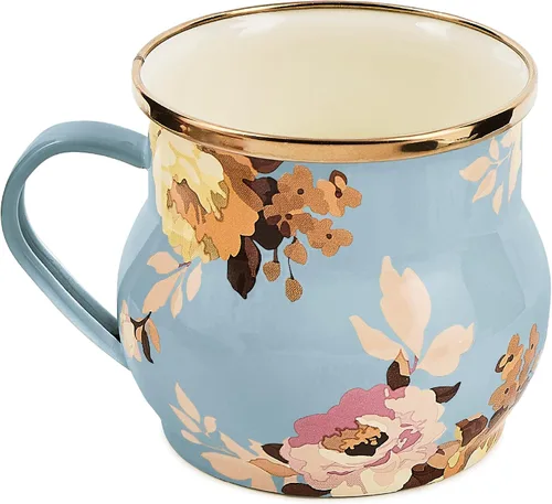 Vista 14 de MACKENZIE-CHILDS - Taza esmaltada, 16 onzas, jardín de mariposas Butterfly Garden