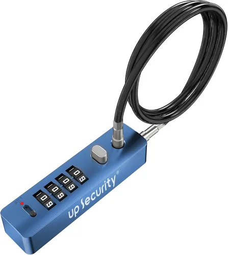 Vista 9 de Candado de cable de combinación de 4 dígitos para casco de bicicleta, scooter, motocicleta, antirrobo, cadena de cable de 11.8 pulgadas, bloqueo