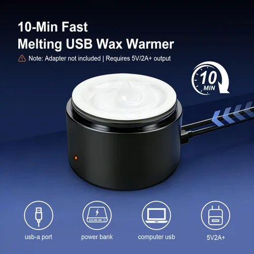 Vista 8 de WaxFans Kit de cera de nariz, kit de cera para nariz, orejas y cejas de hombre, mini olla de cera con cuentas de cera de 3.53 oz y 20 varillas