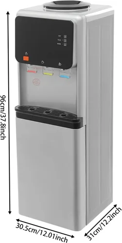 Vista 9 de Dispensador de agua fría y caliente de carga superior, dispensador de enfriador de agua para botellas de 3 o 5 galones, máquina de agua con bloqueo