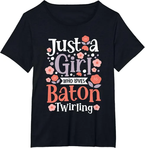 Vista 33 de A Girl Who Loves Baton Twirling - Camiseta de giro Majorette Twirler, Negro