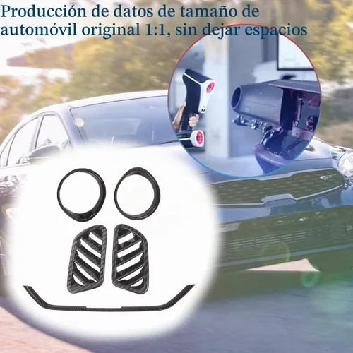 Vista 6 de MUXEE para Kia Forte 2019-2024 5PCS ABS Fibra de Carbono Centro Control Aire Acondicionado Marco Salpicadero Superior Salida de Viento Cubierta