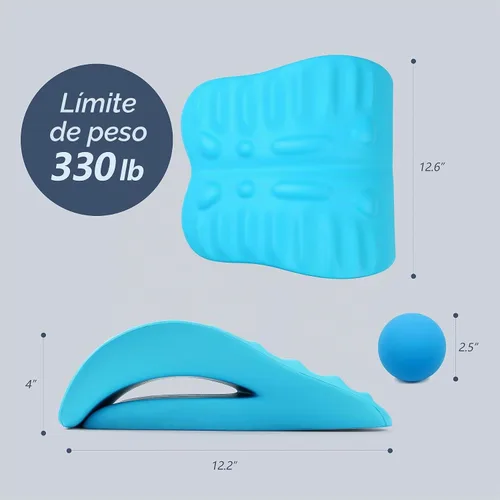 Vista 6 de RESTCLOUD Camilla de espalda para aliviar el dolor de espalda, cojín de estiramiento de espalda, almohada de apoyo lumbar crónica que ayuda
