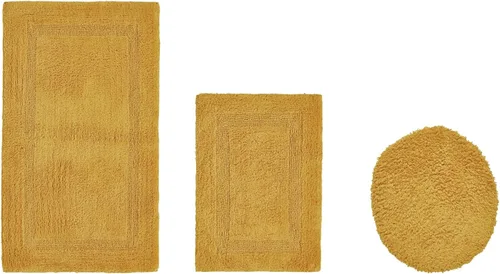 Vista 342 de Better Trends - Juego de 2 alfombras de baño 100% algodón, extra suaves, con borlas, de 17" x 24", alfombra de baño superabsorbente y reversible